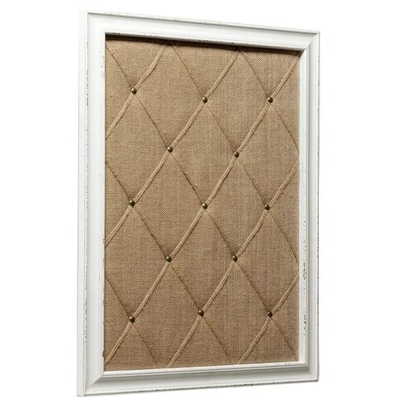 Vision Board Linen Bulletin Board Cork Board White Frame, 21"×27" Pin Boards - Picture 4 of 8